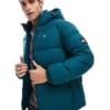 Tommy Jeans Water Repellent Down Jacket In Green Blue For Men