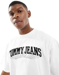 Tommy Jeans Collegiate Logo Oversized T-shirt In White For Men Blanc De Blanc -Tomeans Store 207285735 1 blancdeblanc 1