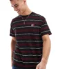 Tommy Jeans Relaxed Badge T-shirt In Black And Red Stripe For Men Black / Stripe