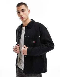 Tommy Jeans Cord Overshirt In Black For Men -Tomeans Store 207285756 1 black 1