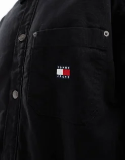 Tommy Jeans Cord Overshirt In Black For Men -Tomeans Store 207285756 3