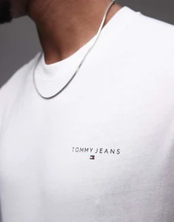 Tommy Jeans 2 Pack Linear Logo T-shirts In Black And White For Men Black /ecru -Tomeans Store 207285781 4