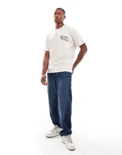 Tommy Jeans University Flag T-shirt In Beige For Men -Tomeans Store 207285799 4