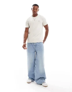 Tommy Jeans Badge T-shirt In Off White Heather For Men Newsprint Heather -Tomeans Store 207285836 3