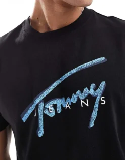 Tommy Jeans Large Logo Signature T-shirt In Black For Men -Tomeans Store 207285861 3
