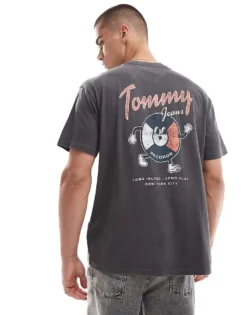 Tommy Jeans Fun Record Backprint Graphic T-shirt In Washed Black For Men -Tomeans Store 207285894 1 black 1