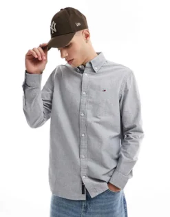 Tommy Jeans Regular Oxford Shirt In Grey For Men -Tomeans Store 207285956 1 grey 1