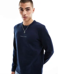 Tommy Jeans Linear Logo Jumper In Navy For Men Dark Night Navy