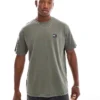 Tommy Jeans Relaxed Badge T-shirt In Washed Dark Olive Green For Men Fatigue Green
