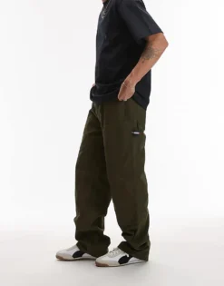 Tommy Jeans Jaimie Carpenter Trousers In Olive Green For Men Fatigue Green -Tomeans Store 207286058 1 fatiguegreen 1