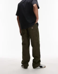 Tommy Jeans Jaimie Carpenter Trousers In Olive Green For Men Fatigue Green -Tomeans Store 207286058 4