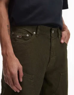 Tommy Jeans Jaimie Carpenter Trousers In Olive Green For Men Fatigue Green -Tomeans Store 207286058 5