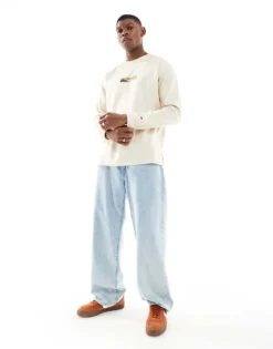 Tommy Jeans Outdoors Logo Back Print T-shirt In Ecru And Navy For Men -Tomeans Store 207286119 4