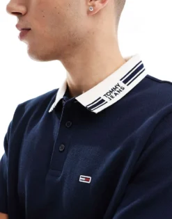 Tommy Jeans Tipped Polo Shirt In Navy For Men Dark Night Navy -Tomeans Store 207286152 3