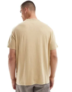 Tommy Jeans Chest Linear Logo T-shirt In Tan For Men Relic Tan -Tomeans Store 207286160 4