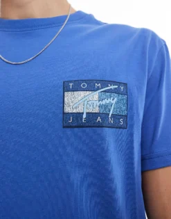 Tommy Jeans Flag Back Print Graphic T-shirt In Blue For Men Tempo Blue -Tomeans Store 207286240 3