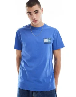 Tommy Jeans Flag Back Print Graphic T-shirt In Blue For Men Tempo Blue -Tomeans Store 207286240 4