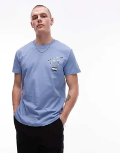 Tommy Jeans Regular Signature Back Print T-shirt In Blue For Men Colorado Blue -Tomeans Store 207286269 2