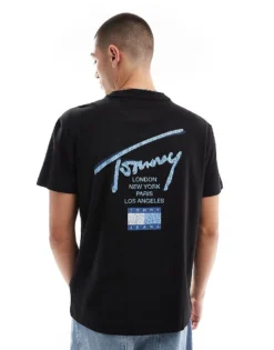 Tommy Jeans Regular Signature Back Print T-shirt In Black And Blue For Men -Tomeans Store 207286327 2