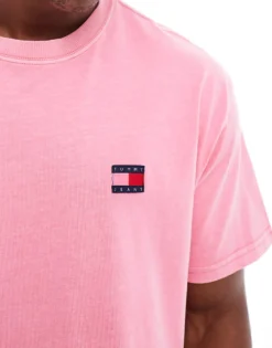 Tommy Jeans Relaxed Badge T-shirt In Bright Pink For Men Preppy Pink -Tomeans Store 207286328 3