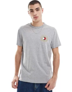 Tommy Jeans Small Crest Logo T-shirt In Grey For Men Grey Htr