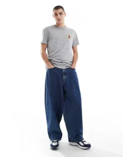 Tommy Jeans Small Crest Logo T-shirt In Grey For Men Grey Htr -Tomeans Store 207286353 3