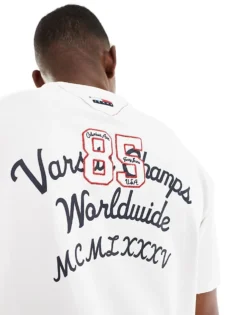 Tommy Jeans Chest Script Logo T-shirt In Off White For Men Ancient White -Tomeans Store 207286407 3