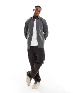 Tommy Jeans Regular Twill Shirts In Washed Black For Men -Tomeans Store 207286456 4