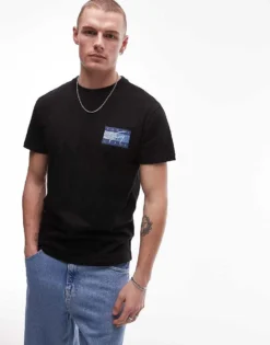 Tommy Jeans Flag Back Print Graphic T-shirt In Black For Men -Tomeans Store 207286466 3