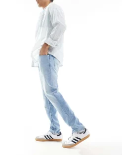 Tommy Jeans Austin Slim Tapered Jeans In Light Wash For Men Denim Light -Tomeans Store 207286485 3