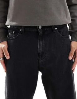 Tommy Jeans Isaac Relaxed Tapered Jeans In Black For Men Denim Black -Tomeans Store 207286535 4