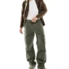 Tommy Jeans Jaimie Cargo Trousers In Olive Green For Men Fatigue Green