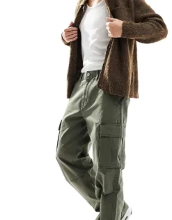Tommy Jeans Jaimie Cargo Trousers In Olive Green For Men Fatigue Green -Tomeans Store 207286609 2