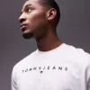 Tommy Jeans Linear Logo T-shirt In White For Men