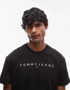 Tommy Jeans Linear Logo T-shirt In Black For Men -Tomeans Store 207442725 1 black 1