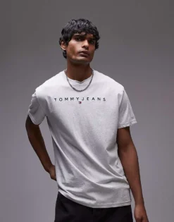 Tommy Jeans Linear Logo T-shirt In Grey For Men -Tomeans Store 207442734 1 grey 1