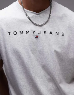 Tommy Jeans Linear Logo T-shirt In Grey For Men -Tomeans Store 207442734 3