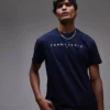 Tommy Jeans Linear Logo T-shirt In Navy For Men