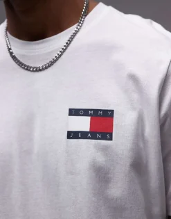 Tommy Jeans Essential Flag Slim Fit T-shirt In White For Men -Tomeans Store 207442757 3