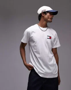 Tommy Jeans Essential Flag Slim Fit T-shirt In White For Men -Tomeans Store 207442757 4