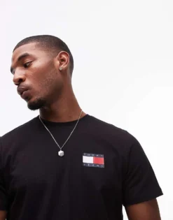 Tommy Jeans Essential Flag Slim Fit T-shirt In Black For Men -Tomeans Store 207442955 1 black 1