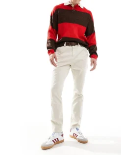 Tommy Jeans Slim Chinos In White For Men -Tomeans Store 207586315 4