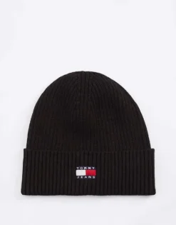 Tommy Jeans Heritage Rib-knit Beanie In Black For Men -Tomeans Store 207703561 3