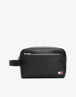 Tommy Jeans Heritage Pebble Grain Washbag In Black For Men -Tomeans Store 207714104 1 black 1