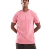 Tommy Jeans Signature Logo Embroidery T-shirt In Pink For Men
