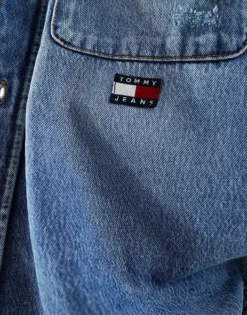 Tommy Jeans Relaxed Fit Distressed Denim Overshirt In Blue For Men -Tomeans Store 207715031 3