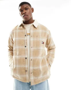 Tommy Jeans Relaxed Fit Sherpa Collar Overshirt In Multi For Men -Tomeans Store 207743290 1 multi 1