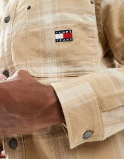 Tommy Jeans Relaxed Fit Sherpa Collar Overshirt In Multi For Men -Tomeans Store 207743290 2