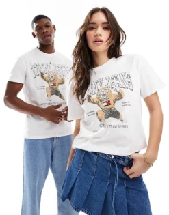 Tommy Jeans Unisex Varsity Tiger T-shirt In Off White For Unisex Ecru -Tomeans Store 207750816 1 ecru 1