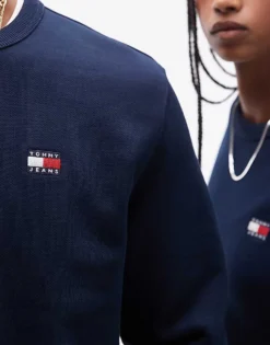 Tommy Jeans Unisex Badge Sweatshirt In Navy For Unisex Dark Night Navy -Tomeans Store 207750828 2